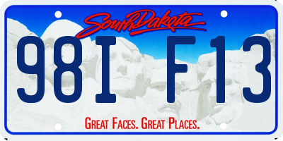 SD license plate 98IF13