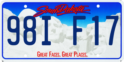 SD license plate 98IF17