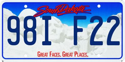 SD license plate 98IF22