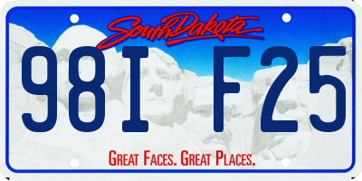 SD license plate 98IF25