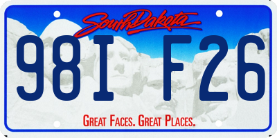 SD license plate 98IF26