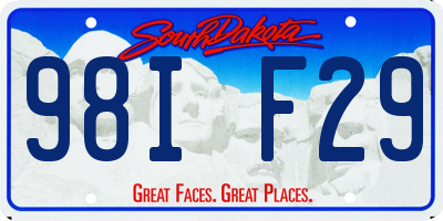 SD license plate 98IF29