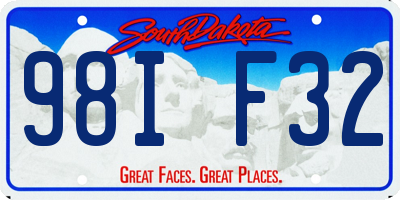 SD license plate 98IF32