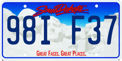 SD license plate 98IF37