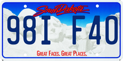 SD license plate 98IF40