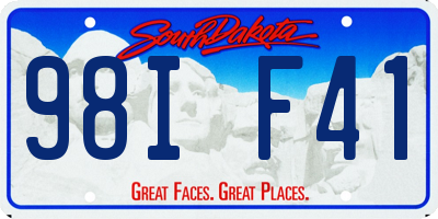 SD license plate 98IF41