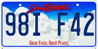 SD license plate 98IF42