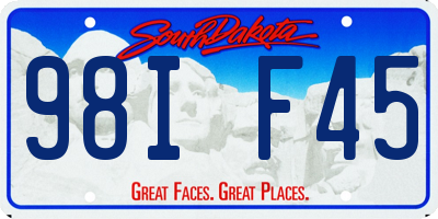 SD license plate 98IF45