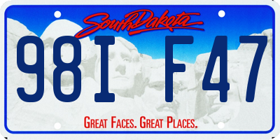 SD license plate 98IF47