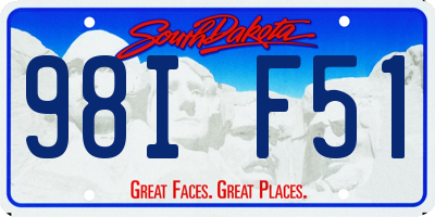 SD license plate 98IF51