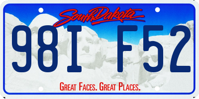SD license plate 98IF52