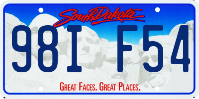SD license plate 98IF54