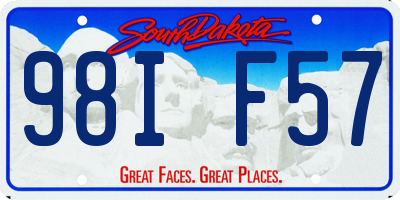 SD license plate 98IF57