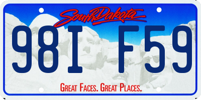 SD license plate 98IF59