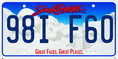 SD license plate 98IF60