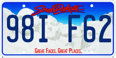 SD license plate 98IF62