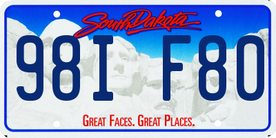 SD license plate 98IF80