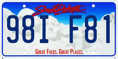 SD license plate 98IF81