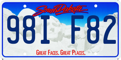 SD license plate 98IF82