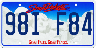 SD license plate 98IF84