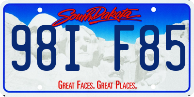 SD license plate 98IF85