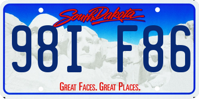 SD license plate 98IF86