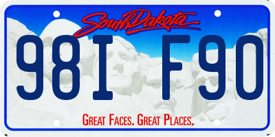 SD license plate 98IF90