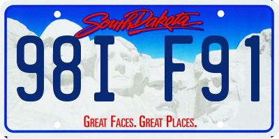 SD license plate 98IF91