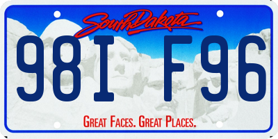 SD license plate 98IF96