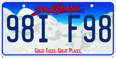 SD license plate 98IF98