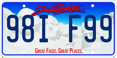 SD license plate 98IF99