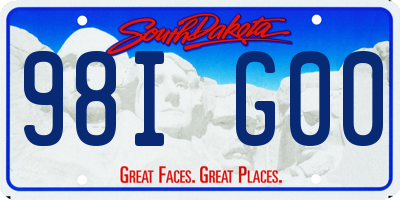 SD license plate 98IG00