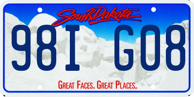 SD license plate 98IG08