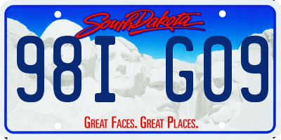 SD license plate 98IG09