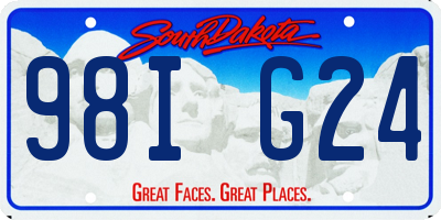SD license plate 98IG24