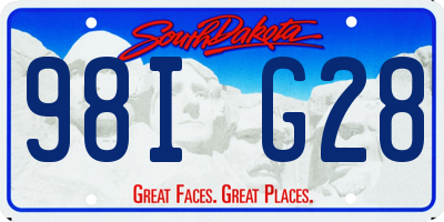 SD license plate 98IG28