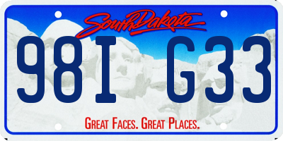 SD license plate 98IG33