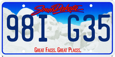 SD license plate 98IG35