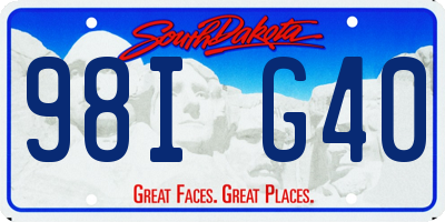 SD license plate 98IG40