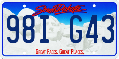 SD license plate 98IG43