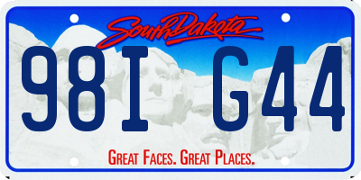 SD license plate 98IG44