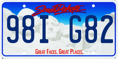SD license plate 98IG82