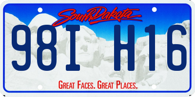 SD license plate 98IH16