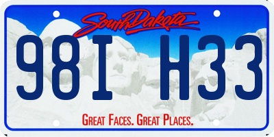 SD license plate 98IH33