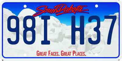 SD license plate 98IH37