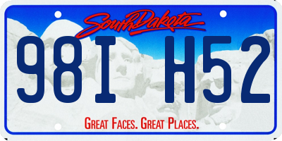 SD license plate 98IH52