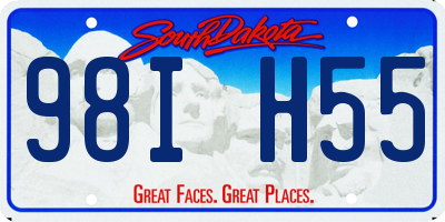 SD license plate 98IH55