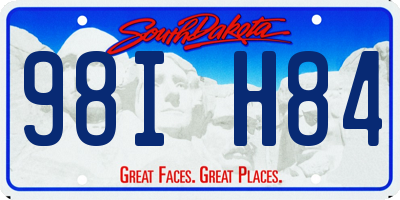 SD license plate 98IH84