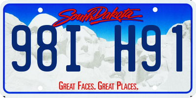 SD license plate 98IH91