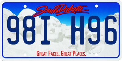 SD license plate 98IH96